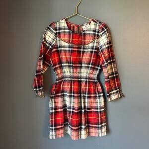 Hanna Anderson red‎ plaid flannel dress